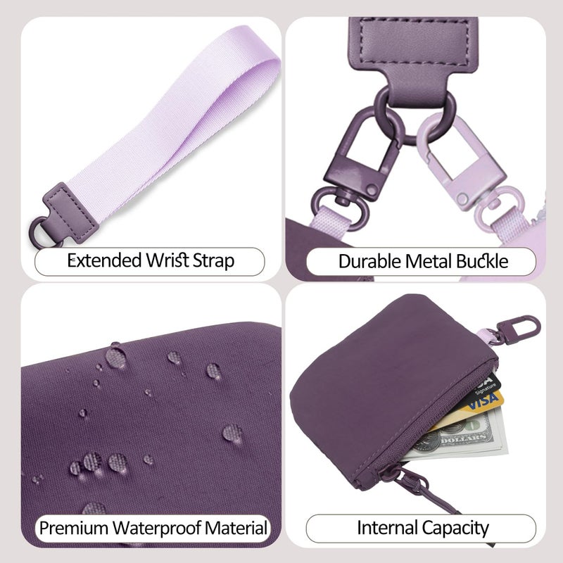 COOLANS Mini Wristlet Wallets Dual Pouch,Around Wristlet Handbag Wallet for Women Zip Cards Holder,Wristlet Bracelet Purse - Image 5